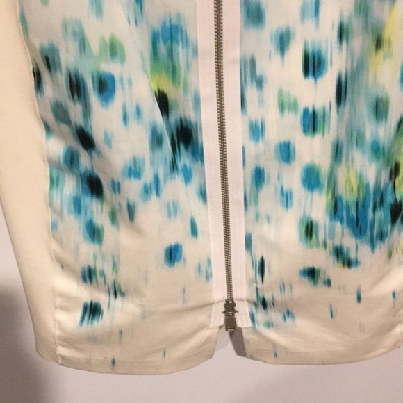 Elie Tahari Full zip shift sleeveless White with green dress Sz 4 - Picture 7 of 10